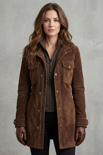 Martina | Cappotto Lungo in Suede