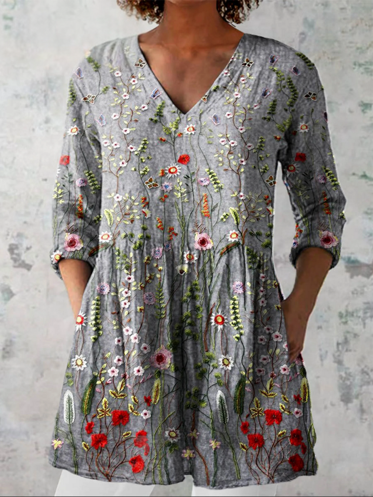 Amelie | Blusa Lunga con Collo a V