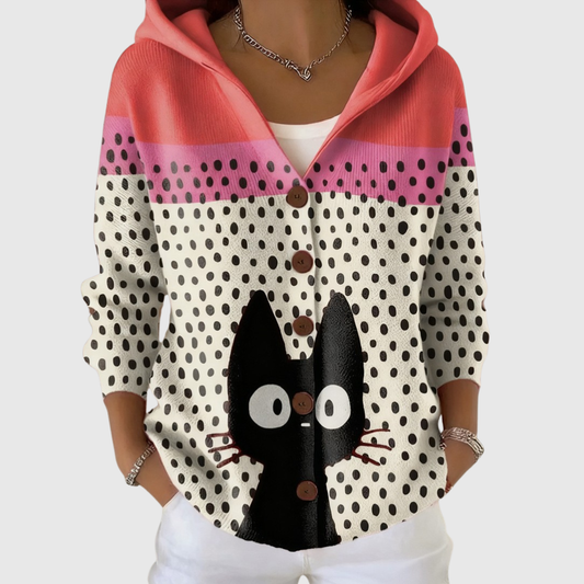Cardigan Hoodie Comodo in Maglia