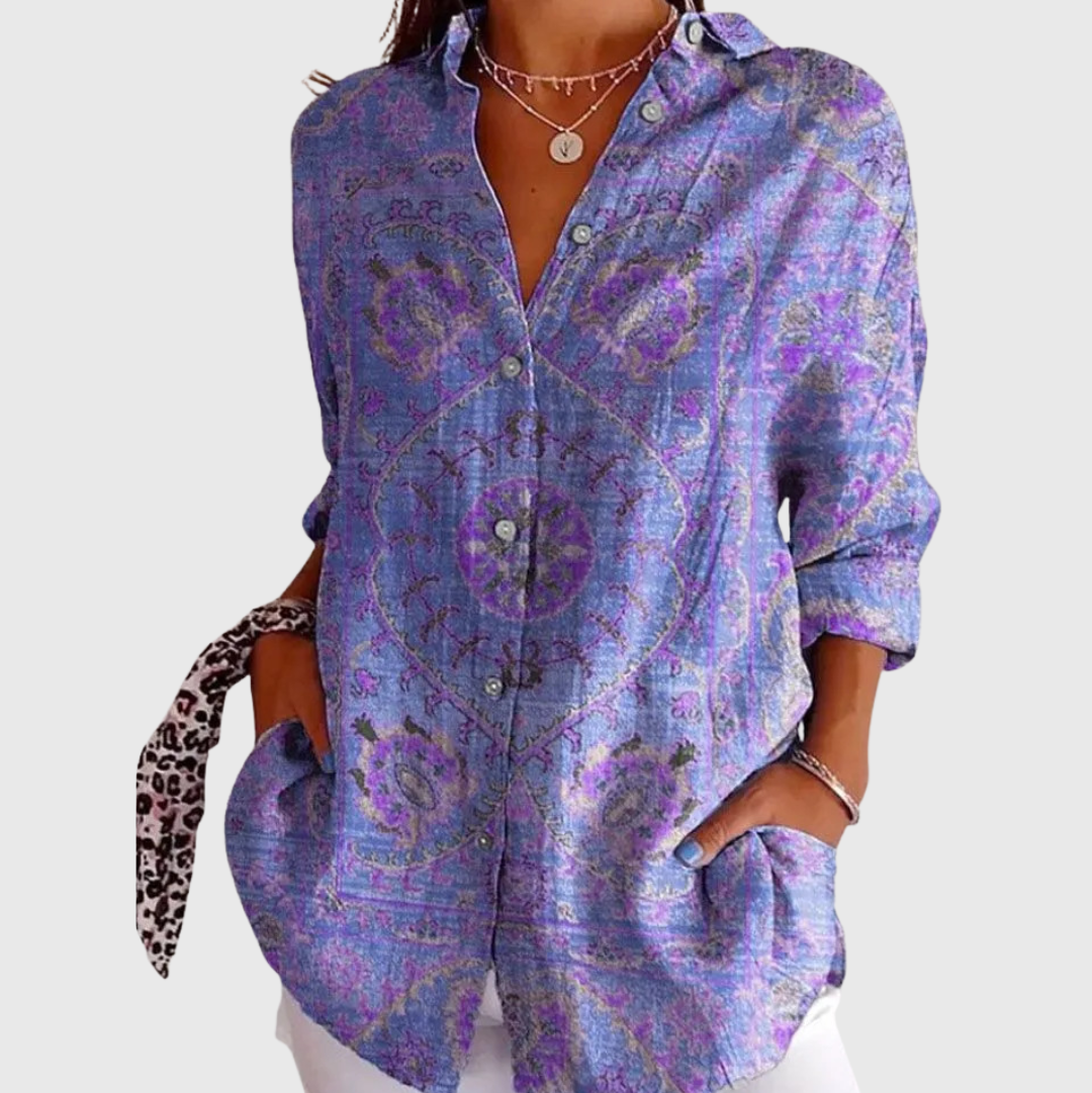 Blusa leggera e colorata stampata