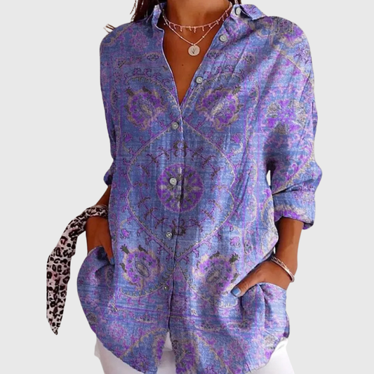 Blusa leggera e colorata stampata