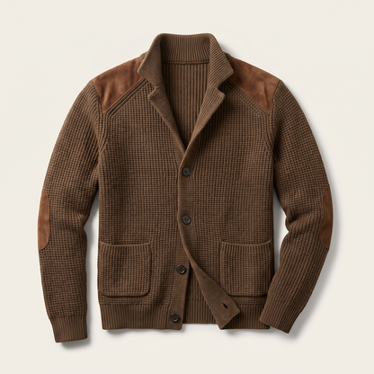 Marco | Blazer elegante in maglia con dettagli in suede
