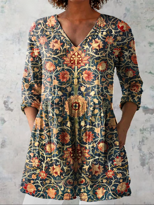 Celine | Blusa Lunga con Scollatura a V