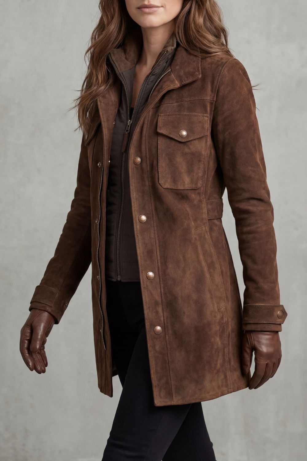 Martina | Cappotto Lungo in Suede