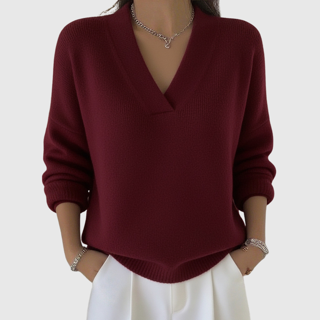 Faye | Maglione V-collo Morbido in Fit Relaxato