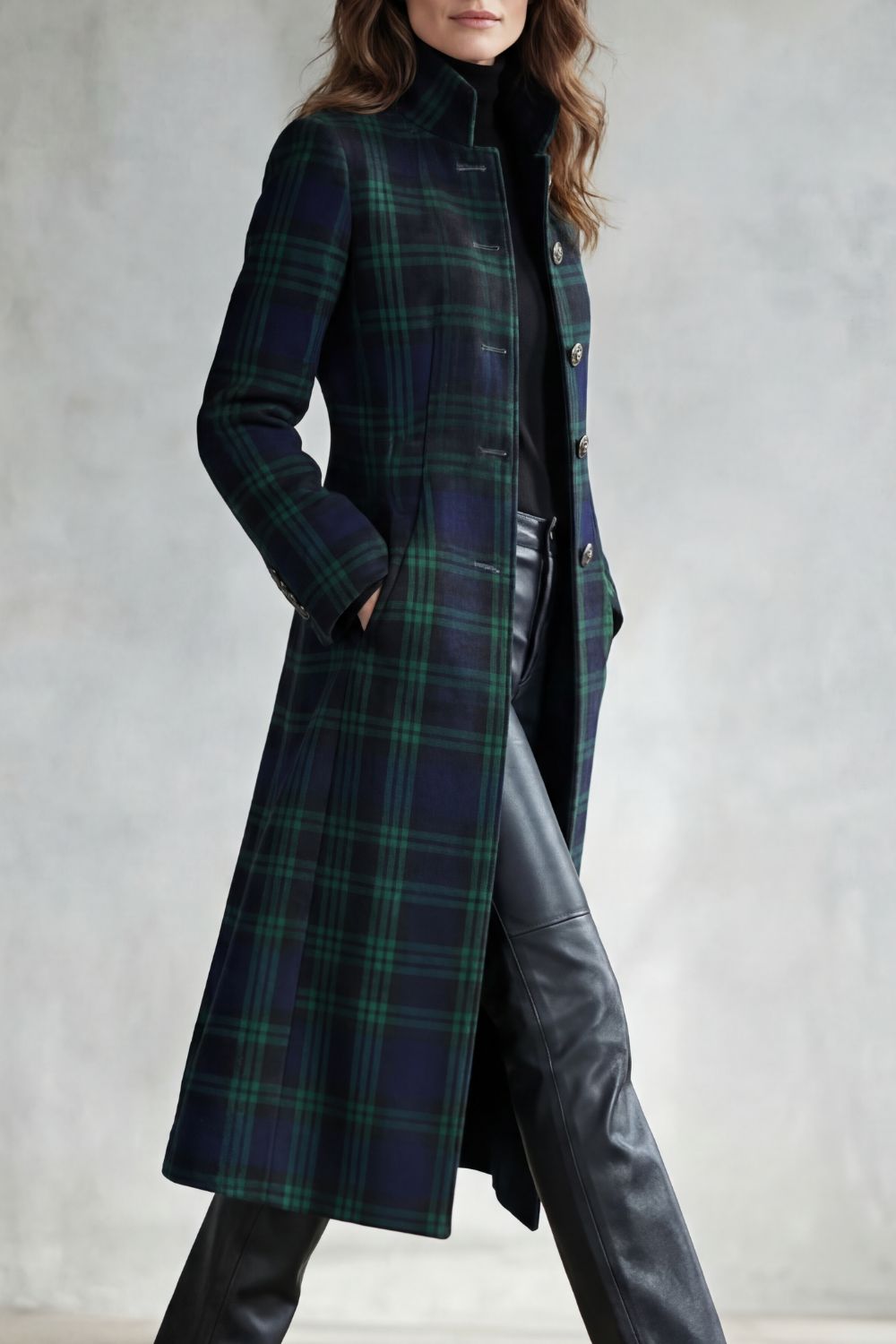 Giorgia | Cappotto in Misto Lana a Quadri Highland