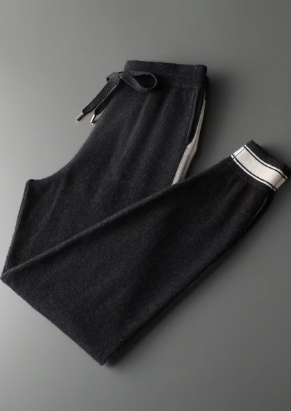 Set da tempo libero in cashmere premium nero Vienna