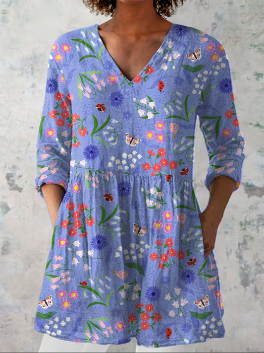 Aline | Blusa Lunga con Collo a V