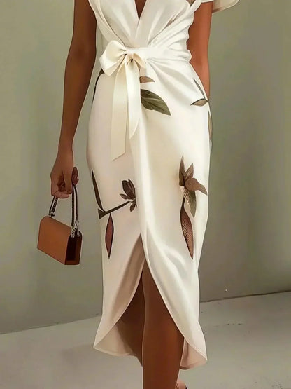 Amelia | Elegante abito a portafoglio floreale
