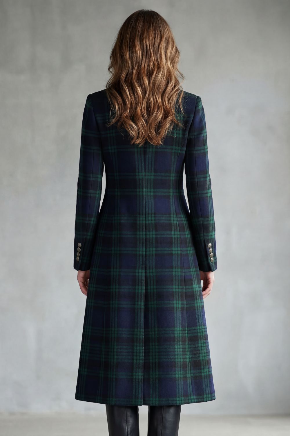 Giorgia | Cappotto in Misto Lana a Quadri Highland
