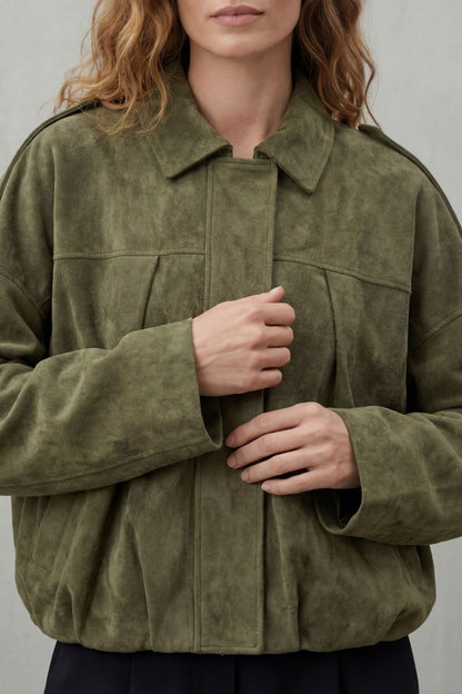 Aurelia | Bomber in Suede dal Volume Scolpito