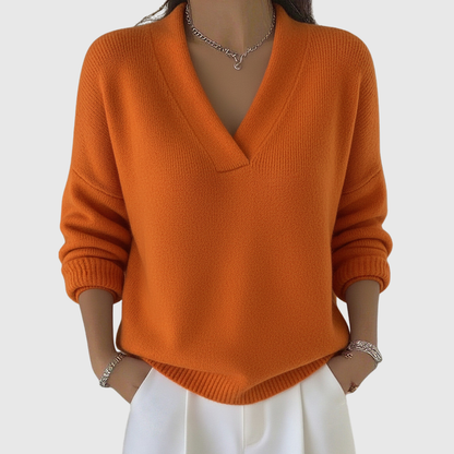 Faye | Maglione V-collo Morbido in Fit Relaxato
