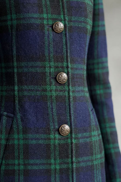 Giorgia | Cappotto in Misto Lana a Quadri Highland