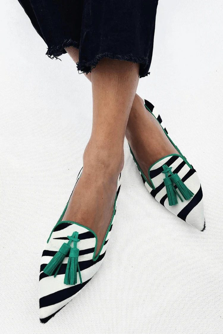 Riane™ | Zebra Verde Scarpe Slip-On