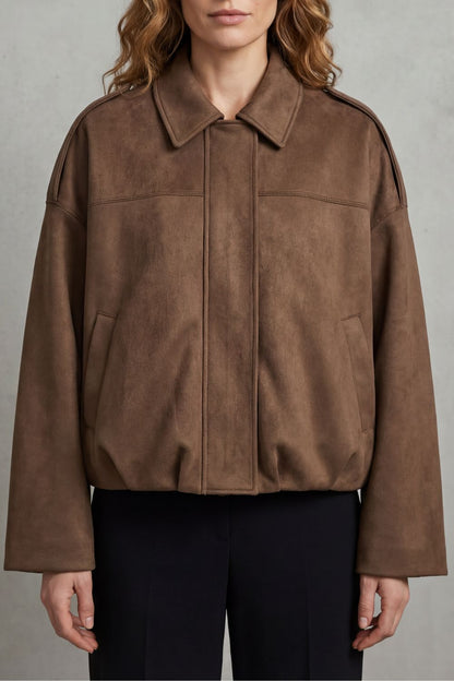 Aurelia | Bomber in Suede dal Volume Scolpito