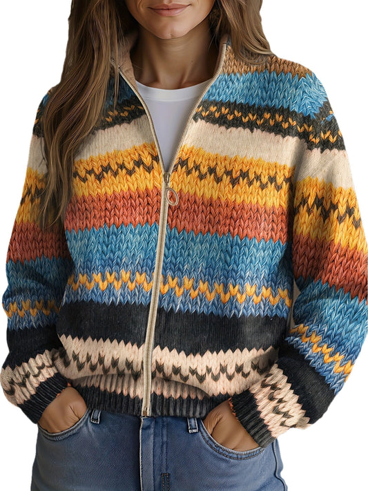 Elke™ | Cardigan a righe zigzag
