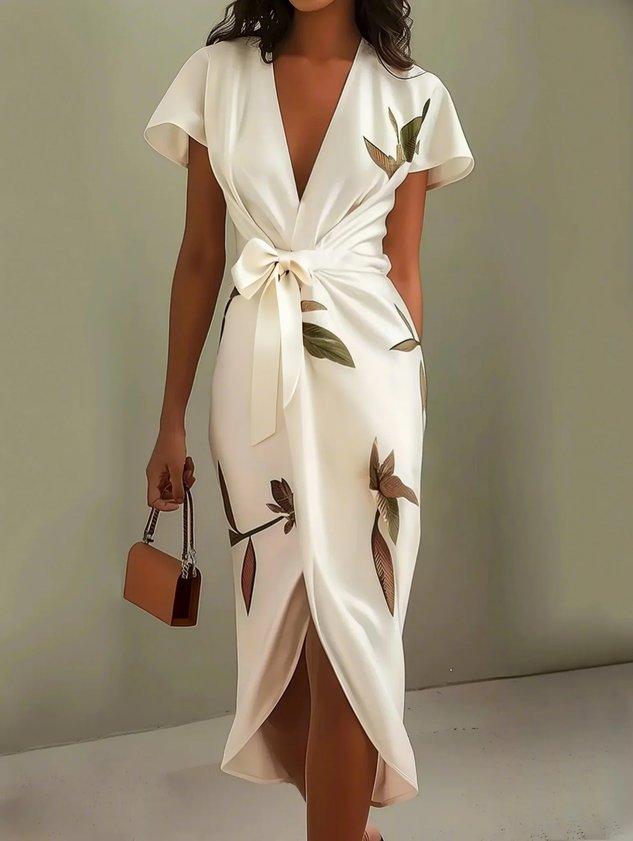 Amelia | Elegante abito a portafoglio floreale
