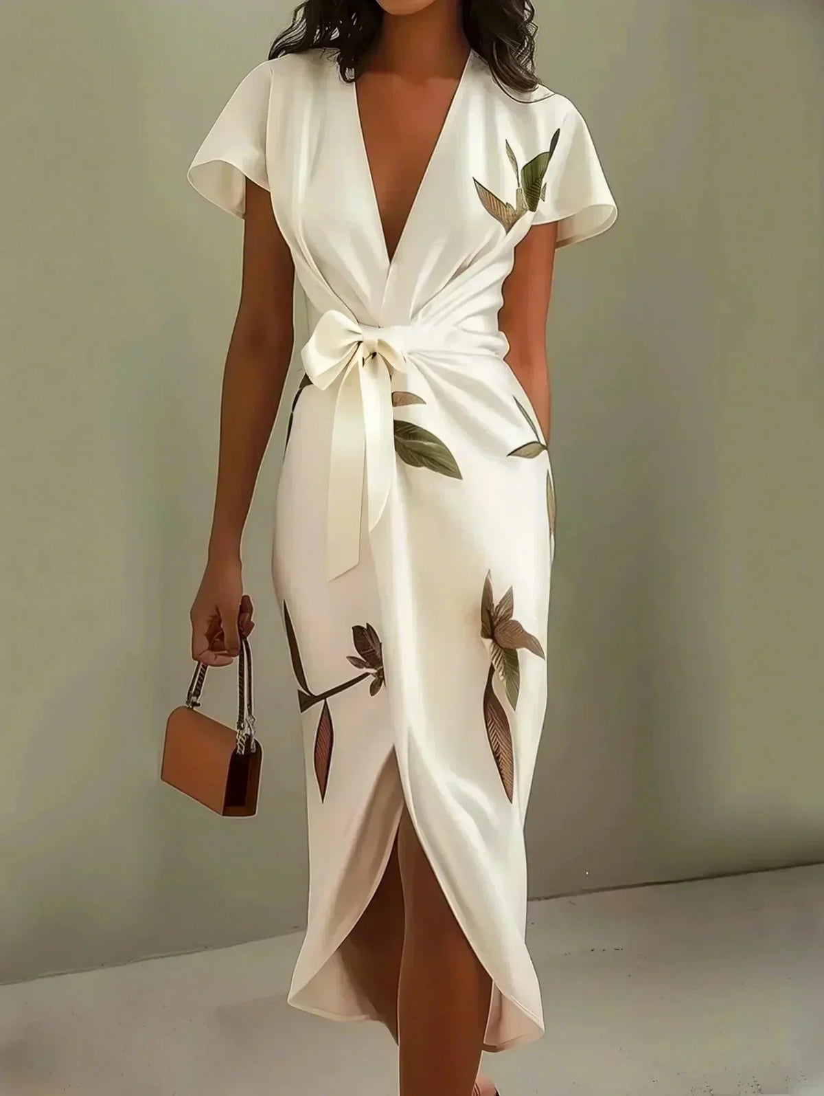 Amelia | Elegante abito a portafoglio floreale