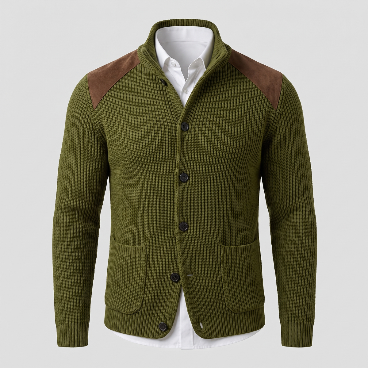 Marco | Blazer elegante in maglia con dettagli in suede