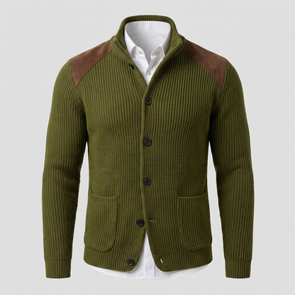 Marco | Blazer elegante in maglia con dettagli in suede
