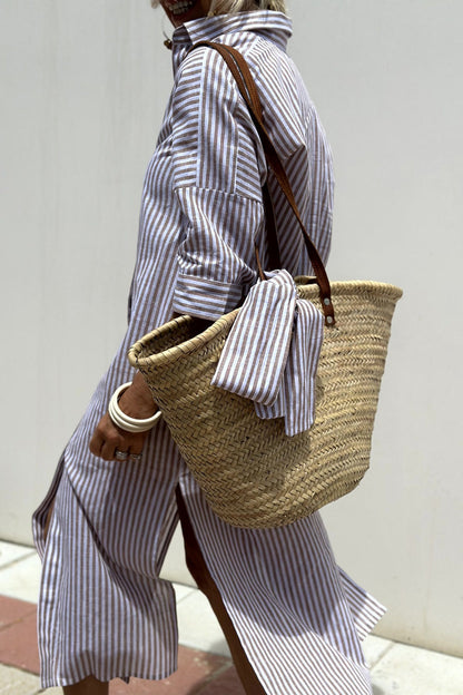Sophia | Abito Camicia a Strisce Senza Tempo con Elegante Comfort