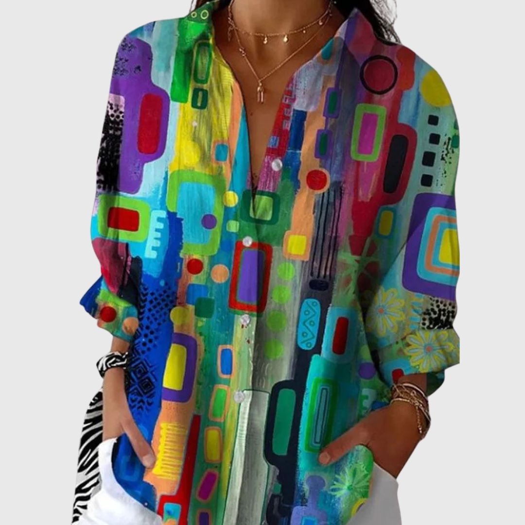 Blusa leggera e colorata stampata