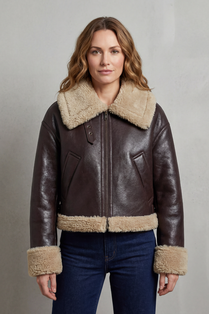 Vilma | Giacca Aviator Corta Reversibile in Pile