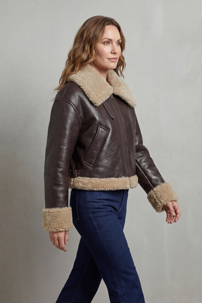 Vilma | Giacca Aviator Corta Reversibile in Pile