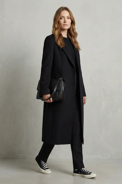 Gaia | Cappotto in Lana a Spina di Pesce Stile Hepburn