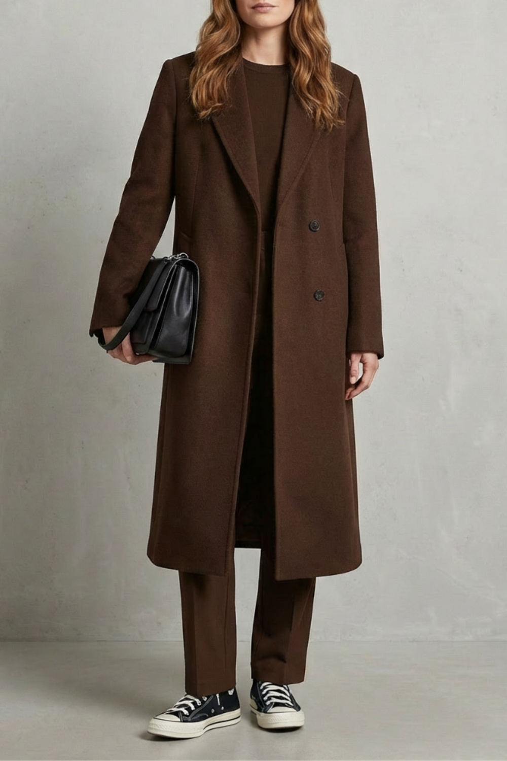Gaia | Cappotto in Lana a Spina di Pesce Stile Hepburn