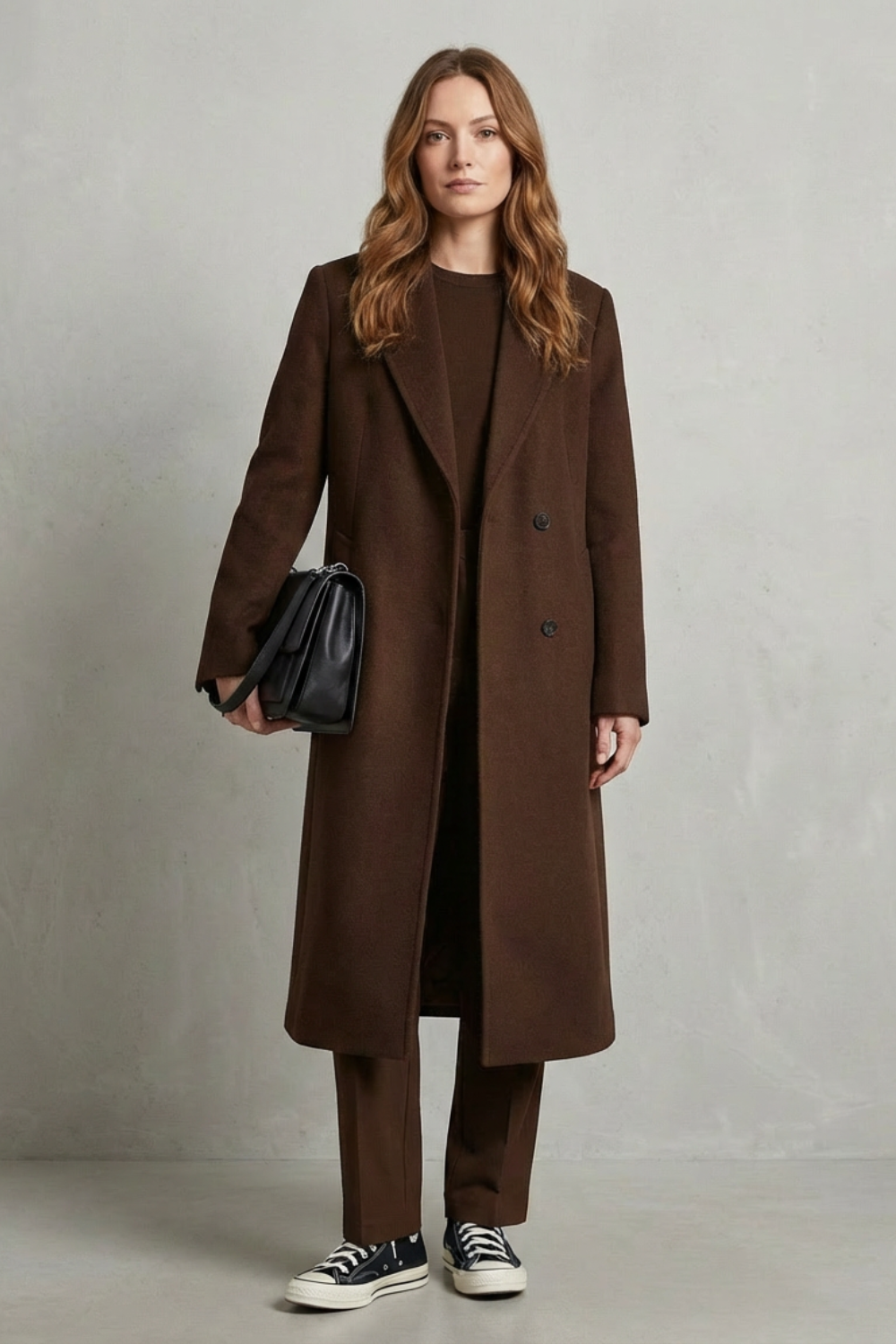 Gaia | Cappotto in Lana a Spina di Pesce Stile Hepburn