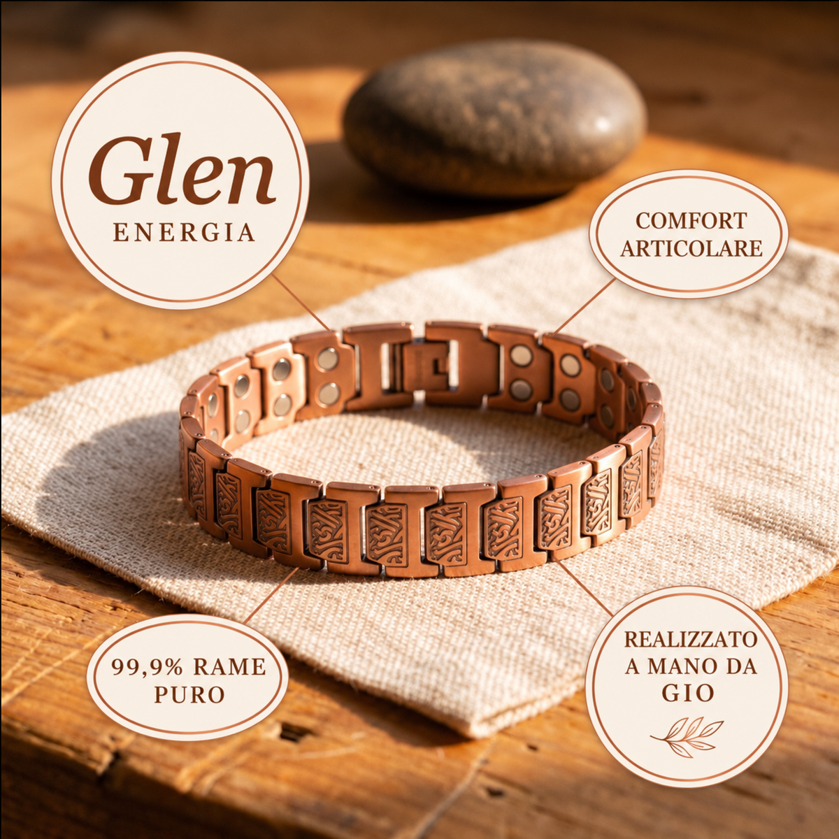 Bracciale in Rame da Uomo Glen di Gio