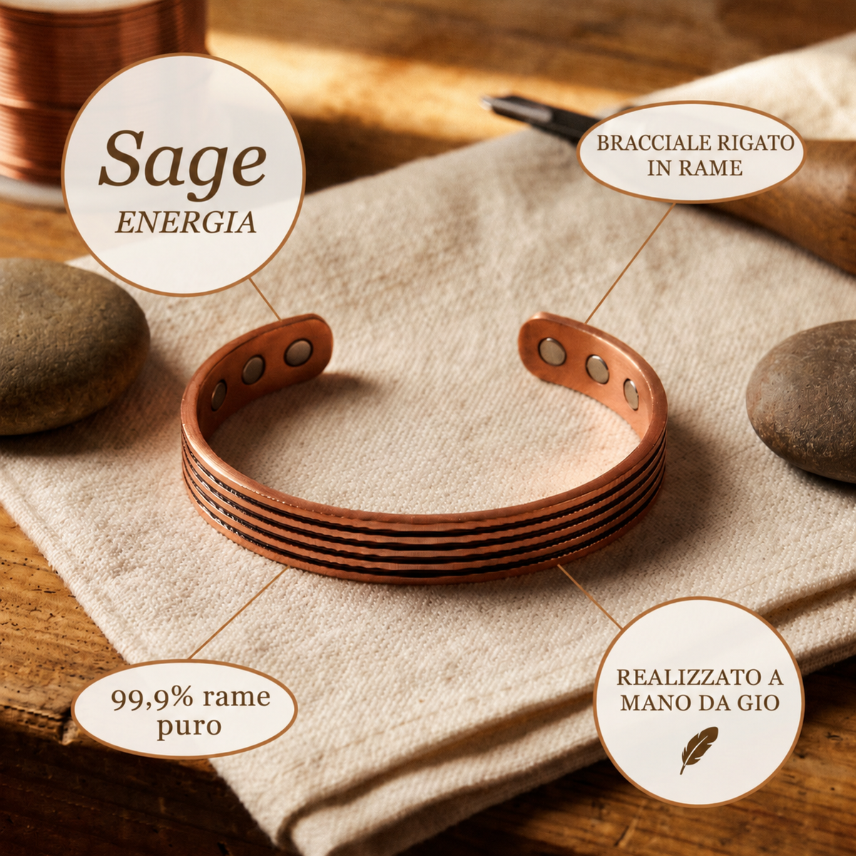 Bracciale in Rame Salvia di Gio