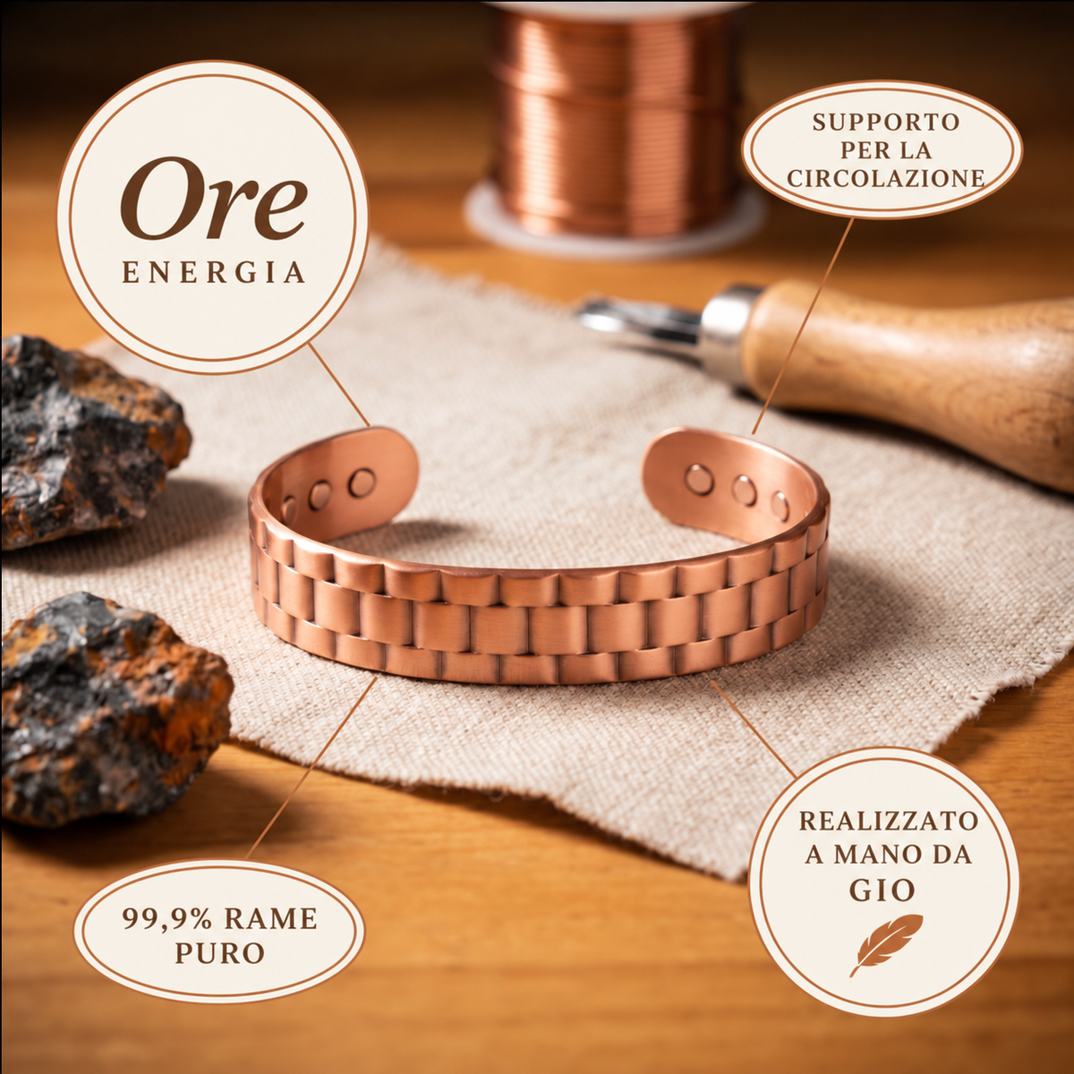 Bracciale da Uomo in Rame di Gio