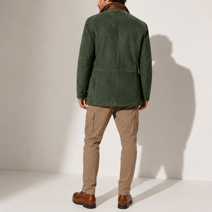 Roberto | Cappotto in Suede con Collo Alto