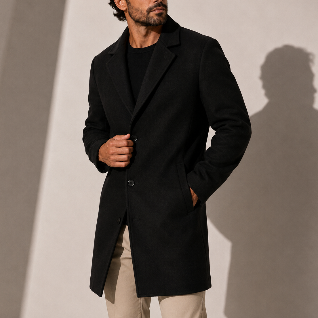 Cappotto classico su misura da uomo, modello Nicola