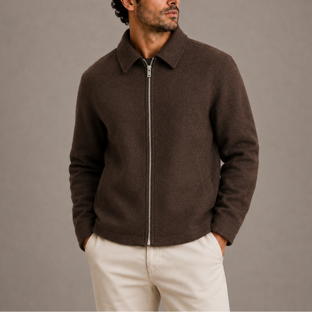 Giacca con zip e colletto da uomo, modello Antonio