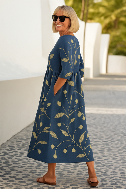 Elize - Vestito Midi Rilassato - Eleganza Senza Sforzo, Comfort Quotidiano
