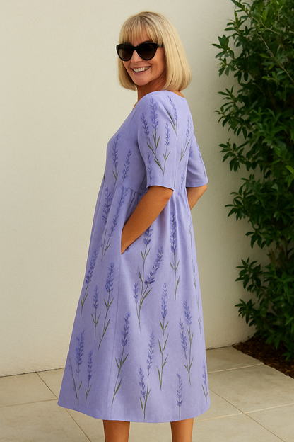 Elize - Vestito Midi Rilassato - Eleganza Senza Sforzo, Comfort Quotidiano