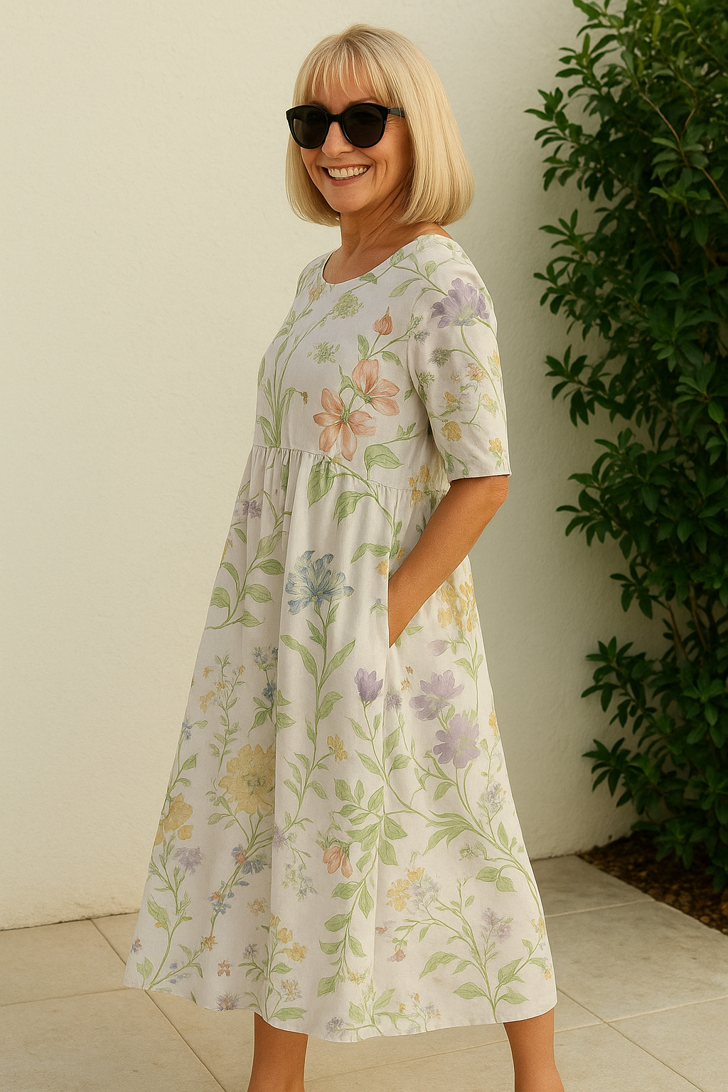 Elize - Vestito Midi Rilassato - Eleganza Senza Sforzo, Comfort Quotidiano
