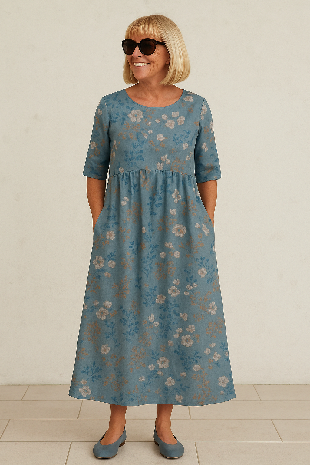 Elize - Vestito Midi Rilassato - Eleganza Senza Sforzo, Comfort Quotidiano