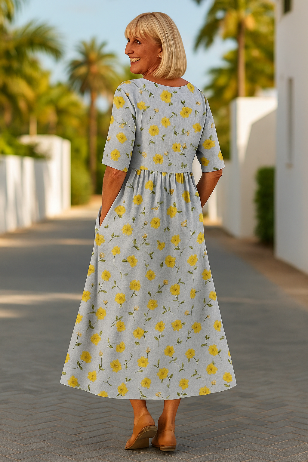 Elize - Vestito Midi Rilassato - Eleganza Senza Sforzo, Comfort Quotidiano