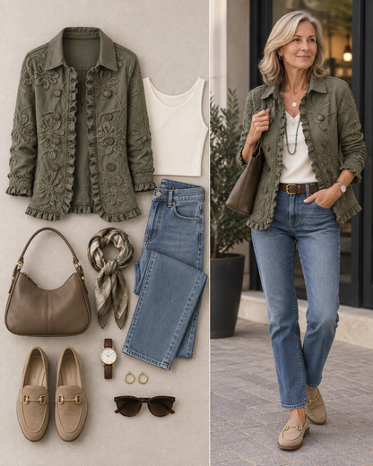Angelika™ | Blazer con ricamo floreale