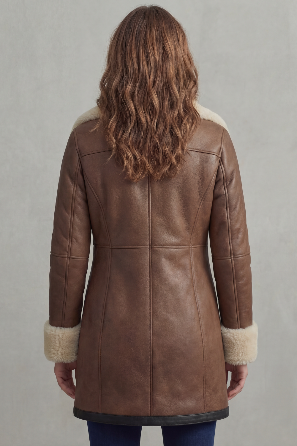 Lucia | Cappotto Invernale in Pelle con Collo in Shearling