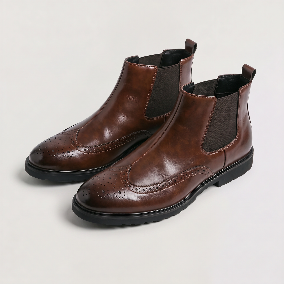Stivaletti Chelsea da Uomo in Brogue Slip-On