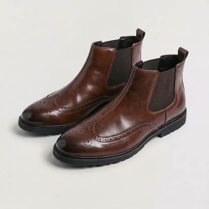 Stivaletti Chelsea da Uomo in Brogue Slip-On