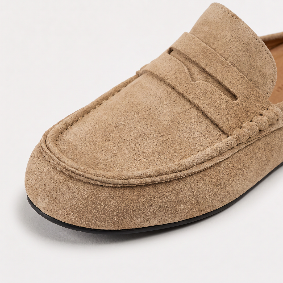 Mocassini senza retro da uomo in look suede