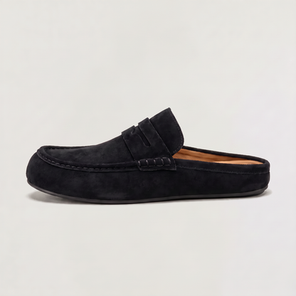 Mocassini senza retro da uomo in look suede