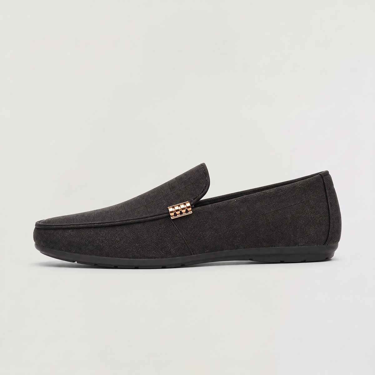 Mocassini Slip-On in Tela Texturizzata da Uomo