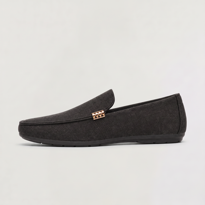 Mocassini Slip-On in Tela Texturizzata da Uomo